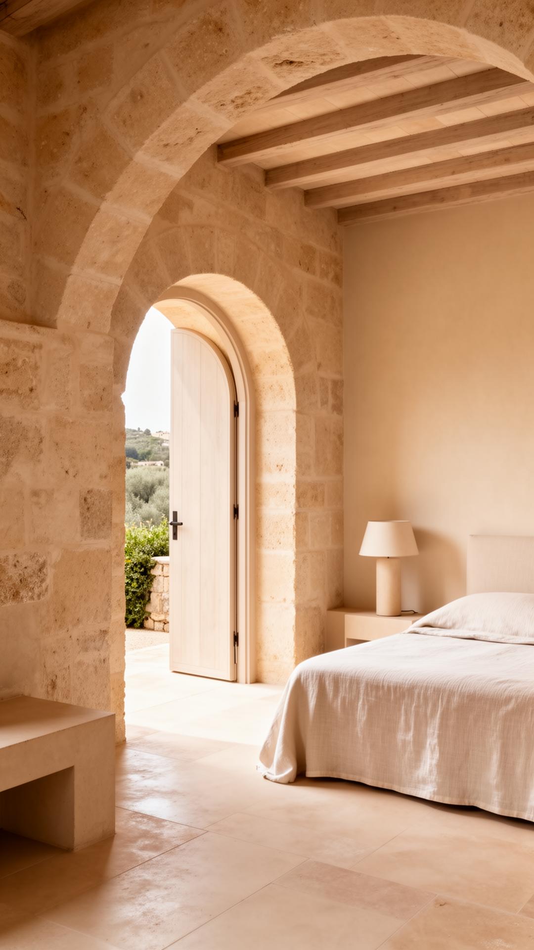 Stone Mediterranean villa interior